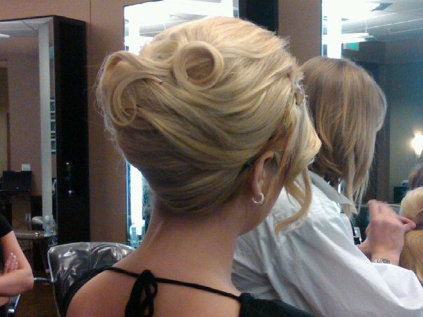 Blonde curly bride updo, Hair Dresser, Saratoga Springs, NY - Complexions Spa for Beauty and Wellness