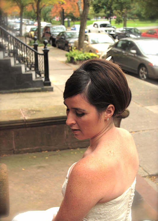 Bride Bailey with Updo, Hair Dresser, Saratoga Springs, NY - Complexions Spa for Beauty and Wellness