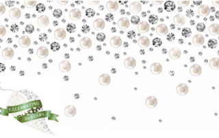 Complexions Spa & Salon 30th Anniversary Logo with Falling Diamonds
